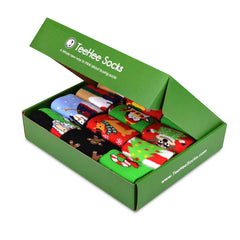 TeeHee Christmas 12-Pack Cotton Socks, Gift Box for Kids