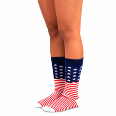 Stars and Striped American Flat Patriotic Novelty Socks Gift Box