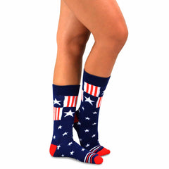 Stars and Striped American Flat Patriotic Novelty Socks Gift Box