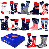 Stars and Striped American Flat Patriotic Novelty Socks Gift Box