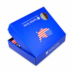 Stars and Striped American Flat Patriotic Novelty Socks Gift Box
