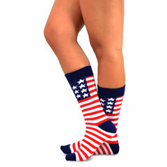 Stars and Striped American Flat Patriotic Novelty Socks Gift Box