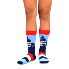 Stars and Striped American Flat Patriotic Novelty Socks Gift Box