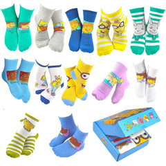 12 Pair PBS Kids Arthur Bus Buddies Crew Socks Box