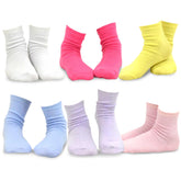 Kids Solid Crew Socks Fashion Cotton 6 Pair Pack