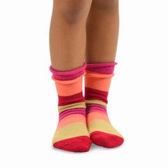 Kids Striped Crew Socks Fashion Cotton 6 Pair Pack