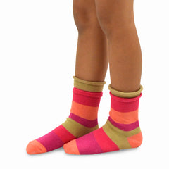 Kids Striped Crew Socks Fashion Cotton 6 Pair Pack