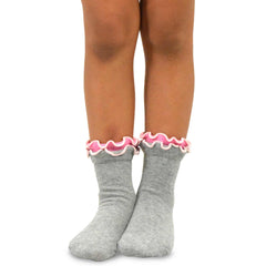 Kids Ruffle Crew Socks Fashion Cotton 6 Pair Pack
