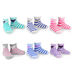 TeeHee Kids Cotton Fashion Crew Socks 6 Pair Pack for Girls