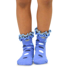 TeeHee Little Kids Girls Cotton Double Ruffle Crew Socks 6 Pair Pack