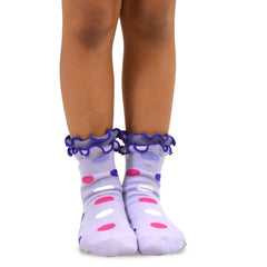 TeeHee Little Kids Girls Cotton Double Ruffle Crew Socks 6 Pair Pack