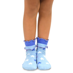 TeeHee Little Kids Girls Cotton Crew Overlock Top Ruffle Socks 6 Pair Pack