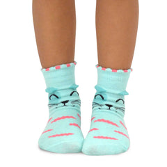 TeeHee Little Kids Girls Cotton Fashion Animals Face Design Socks 6 Pair Pack