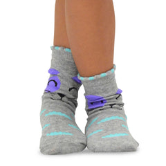 TeeHee Little Kids Girls Cotton Fashion Animals Face Design Socks 6 Pair Pack