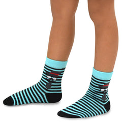TeeHee Little Boys Cotton Fashion Crew Socks 6 Pair Pack for Boys