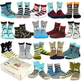 TeeHee Kids Toddler and Boys Socks Sports and Fun Cotton Socks 18 Pair Pack with Gift Box Boys