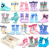TeeHee Girls Toddler Kids Socks Cute and Fun Cotton Crew Socks 18 Pair Pack with Gift Box