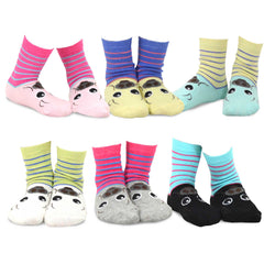 TeeHee Girls Toddler Kids Socks Cute Dog Socks and Fun Cotton Crew Socks 18 Pair Pack with Gift Box