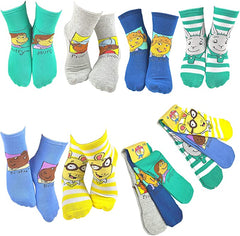 6 Pair PBS Kids Arthur School Crew Sock Set