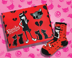 Emily the Strange Get Lost Crew Socks Gift 12 Pair Box