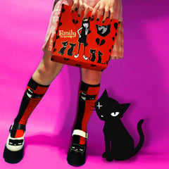 Pattern Kitten Knee High Socks - 6 Pair