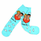Love Is On Cloud 9...Knitted Cotton Crew Socks