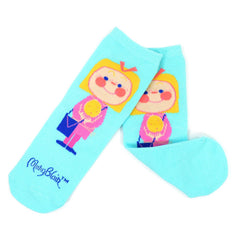 Mary Blair Whimsical Girl with Pigtails Novelty Kids Cotton Crew Socks