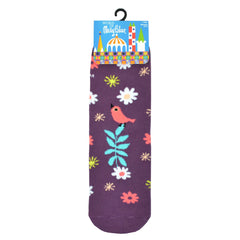 Mary Blair Whimsical Girl with Pigtails Novelty Kids Cotton Crew Socks