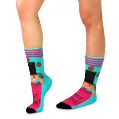 Mary Blair Fun Character Novelty Women Crew Printed Socks