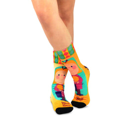 Mary Blair Fun Character Novelty Women Crew Printed Socks