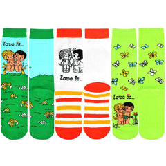Love Is  3-Pack Set Stargazing with You Novelty Crew Socks