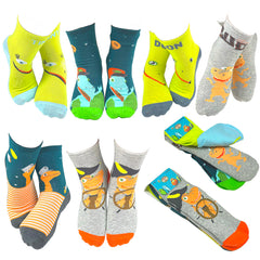 6 Pair Dinosaur Train Space Buddy Crew Socks
