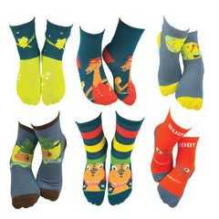 6 Pair Dinosaur Train Space Buddy Crew Socks