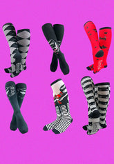 Pattern Kitten Knee High Socks - 6 Pair