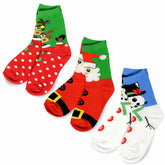 Christmas Kids 3 Pack Cotton Crew Holiday Snow Man Socks