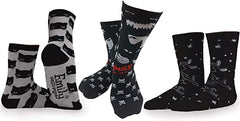 Grey Kitty Cat Crew Socks - 3 Pair Pack