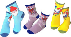 Mary Blair Kids' Girls Christmas Cotton 3-Pair Crew Socks