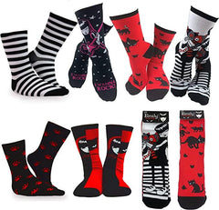 Emily the Strange Patterns Fashion Crew Socks - 6 Pair