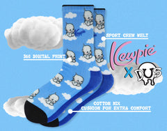 Kewpie In the Clouds Print Crew Socks