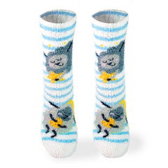 Sleeping Sheep Fuzzy Print Sock