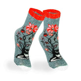 Emily The Strange Flowers Fuzzy Print Sock