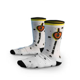 Evil Eye Heart Printed Crew Socks