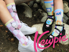 Kewpie Quilt Print Crew Socks