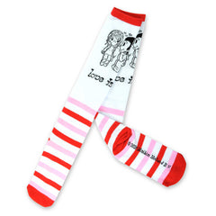 Love Is Valentine's Day Hearts and Love Women's Cotton Knee High Socks 2-Pair