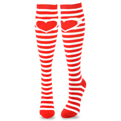 Love Is Valentine's Day Hearts and Love Women's Cotton Knee High Socks 2-Pair