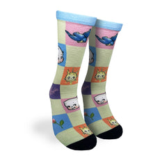 Kewpie Quilt Print Crew Socks