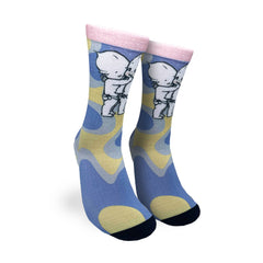 1 Pair Retro Kewpie Print Crew Socks