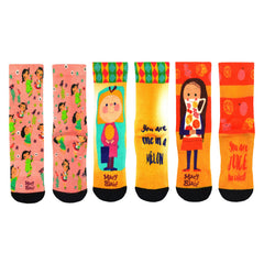 Mary Blair Fun Character Novelty Women Crew Printed Socks