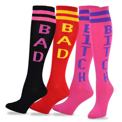 TeeHee Crazy Fun Silly Funky Girls Socks Novelty Knee High and Crew for Women 6 Pack