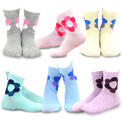 TeeHee Girls Toddler & Kids Crew Socks – 12 Pair Gift Box (Cute & Fun Cotton Designs)